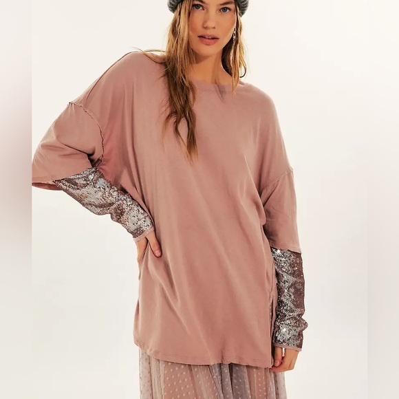 Free People Tops - NWT Free People Nellie Sequin Twofer Top